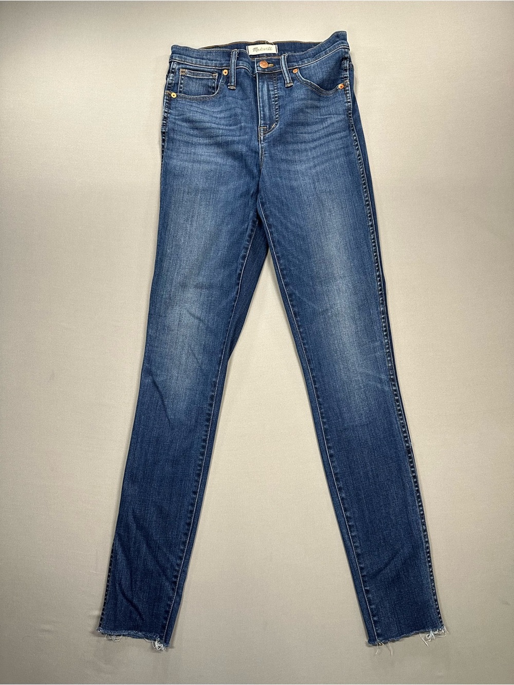 Madewell 10" High-Rise Taller Skinny Jeans Unfinished/Raw-Cut Cuffs - Women 26TL